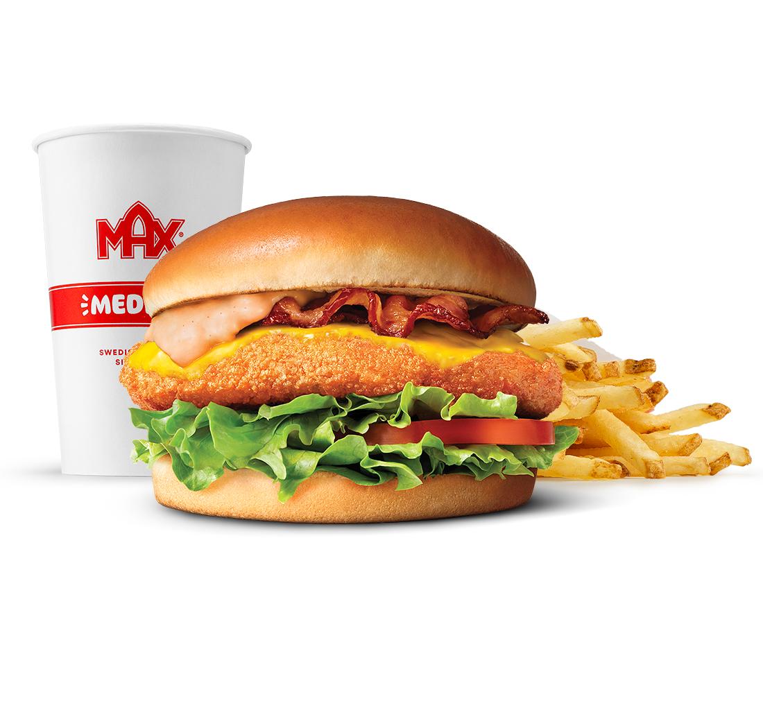 Chrupiący Kurczak Burger z Bekonem w zestawie